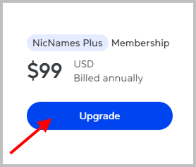 NicNames Upgrade Button